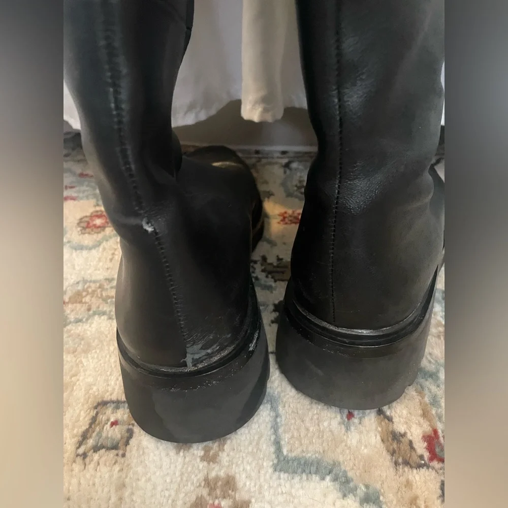 Vince Black Leather Over-the-Knee Riding Boots